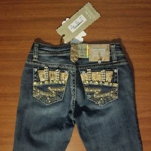 NWT L.A. Idol Skinny Jean's with Bling Sz 3